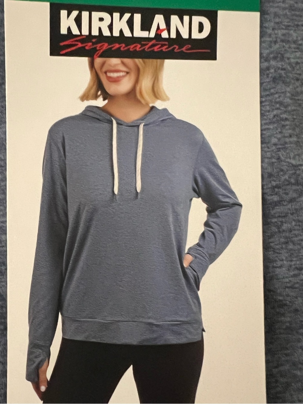 NWT Kirkland signature, lightweight woman hoodie blue